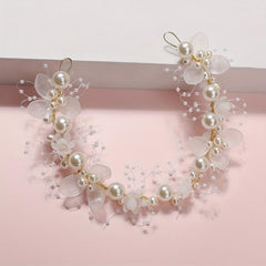 Faux Pearl Flower Headband Hair Accessory for Women