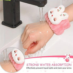 8 Pcs Cartoon Wrist Wash Towels Face Spa Wristbands