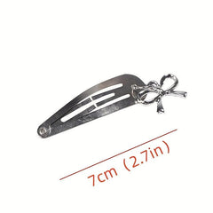 6pcs Silvery Hair Clip With Pendant Snap Clip Side Clip Bangs Clip