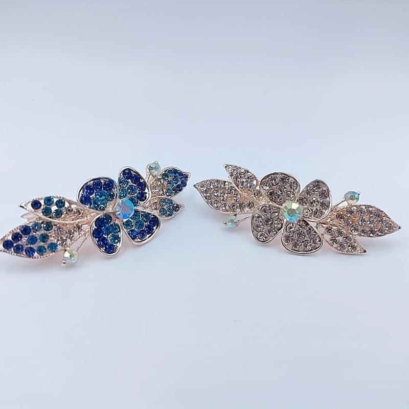 Flower Rhinestone Hair Clip Wedding Headdress Hair Barrettes Spring Clip