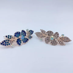 Flower Rhinestone Hair Clip Wedding Headdress Hair Barrettes Spring Clip