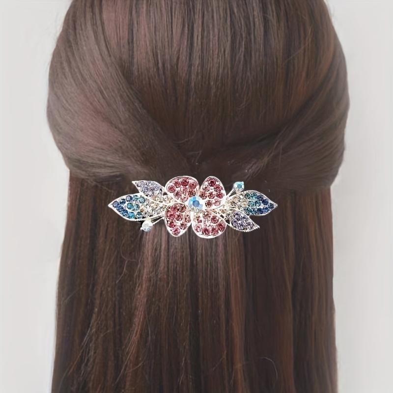 Flower Rhinestone Hair Clip Wedding Headdress Hair Barrettes Spring Clip