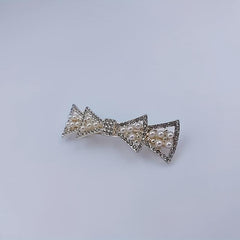 Faux Pearl Rhinestone Hair Clip Non Slip Hair Accessory