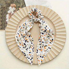 Floral Bowknot Hair Scarf Scrunchies Elastic Hair Tie