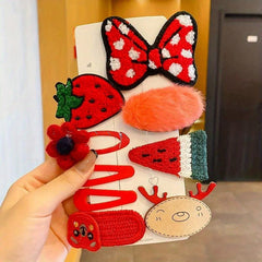 Baby Girls Plush Hair Clip Cartoon Animal Flower Snap Clip