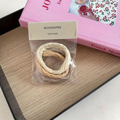 3pcs Candy Hair Tie Plaid Ponytail Holder