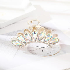 Rhinestone Hair Claw Clip Golden Strong Hold Grip Hair Jaw Clip