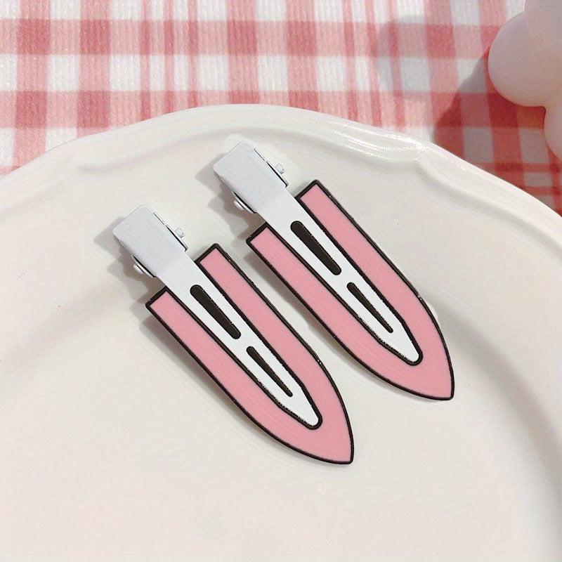 2pcs 3D Snap Clips Alloy Hair Clips for Women Girls