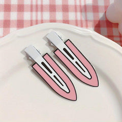 2pcs 3D Snap Clips Alloy Hair Clips for Women Girls
