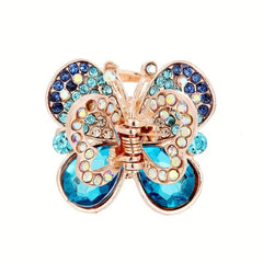 4pcs Small Rhinestone Hair Claw Clip Crystal Butterfly Shaped Hair Claw Nonslip