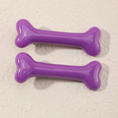 2pcs Bone Decor Hair Clip Minimalist Solid Duckbill Barrette Acrylic Headwear