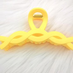 Yellow Twist Hair Claw Clip for Thick Hair