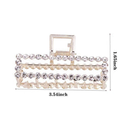 Metal Faux Pearl Hair Clip Women Jumbo Jaw Clip
