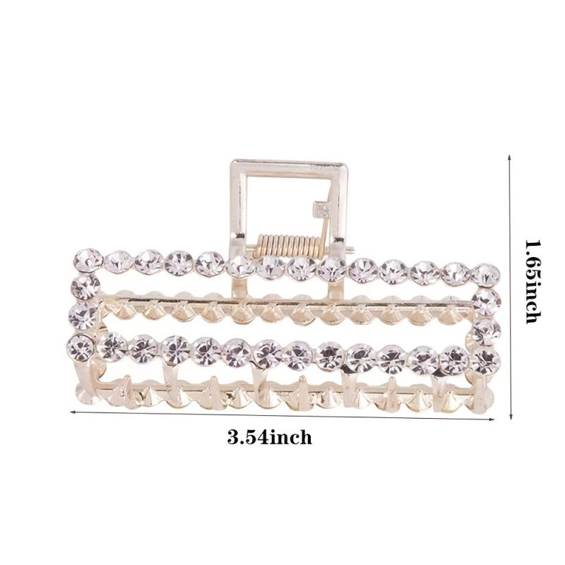 Metal Faux Pearl Hair Clip Women Jumbo Jaw Clip