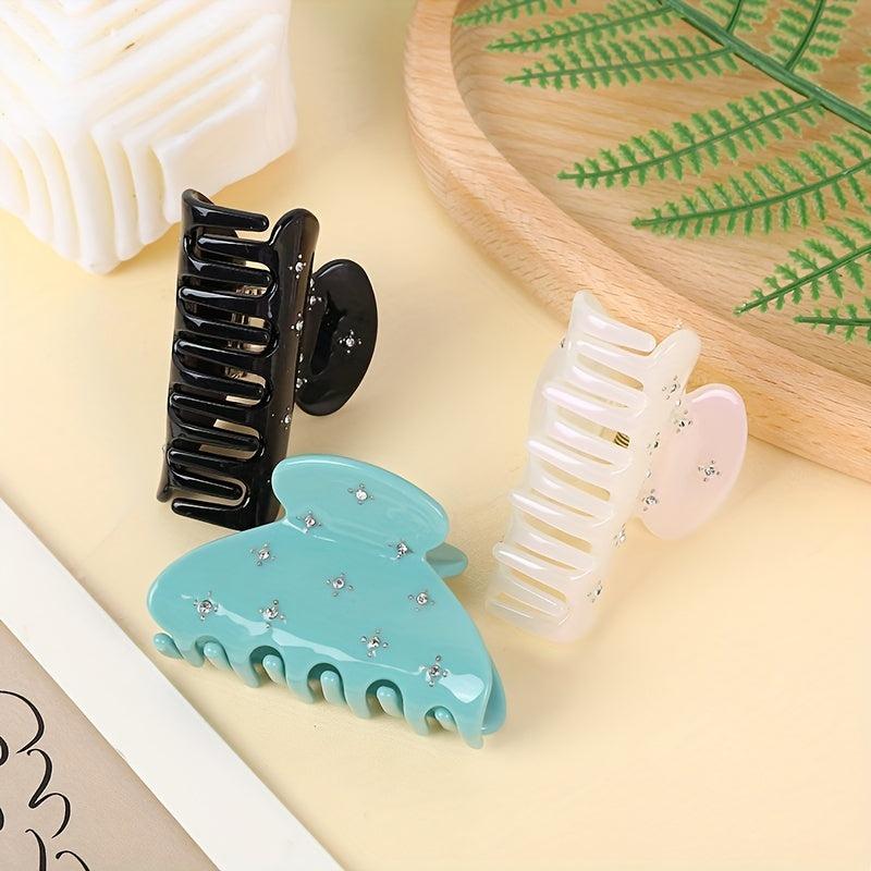 Acetate Hair Claw Clip Rhinestone Star Hair Decoration
