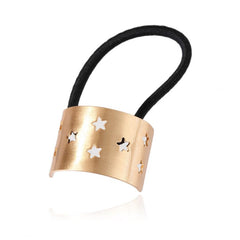Metal Rectangle Hair Tie Style Hair Rope Cuff Elastic Hair Ring Ponytail Holder