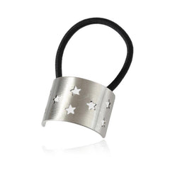 Metal Rectangle Hair Tie Style Hair Rope Cuff Elastic Hair Ring Ponytail Holder