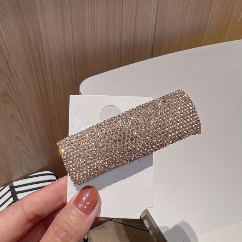 Rhinestone Snap Hair Clips Faux Diamond Bling Hair Pins