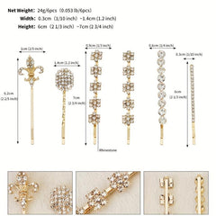 Rhinestone Bobby Pin Side Clip Bangs Clip Head Jewelry Set
