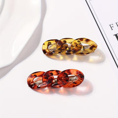 2pcs Acetic Acid Chain Duckbill Hair Clips for Women Girls