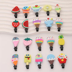 20pcs Baby Girls Hair Clip Cartoon Fruit Ice Cream Duck Billed Clip