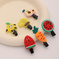 20pcs Baby Girls Fruit Hair Clip Strawberry Watermelon Duck Billed Clip