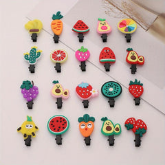 20pcs Baby Girls Fruit Hair Clip Strawberry Watermelon Duck Billed Clip