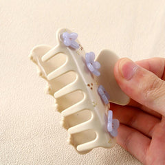 Acrylic Flower Rhinestone Hair Claw Large Shark Clip
