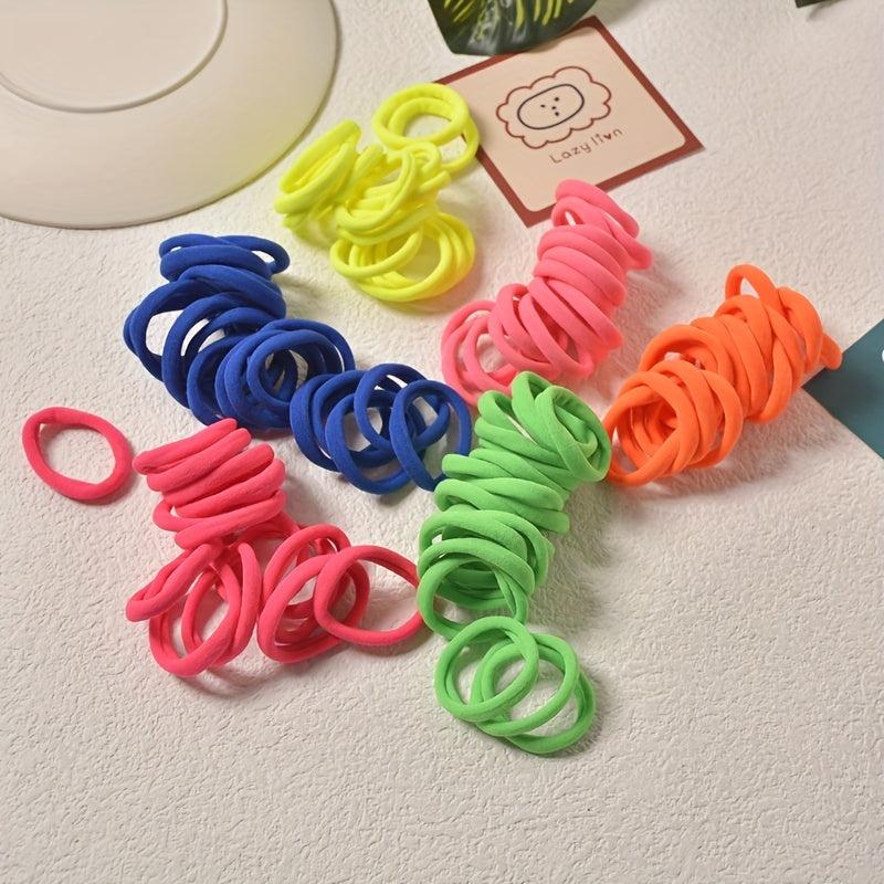 100pcs Colorful Seamless Rubber Band Hair Tie Hair Rope Hair Accessories