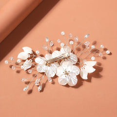 Glitter Beaded Flower Hair Clip for Wedding Bridal Hair