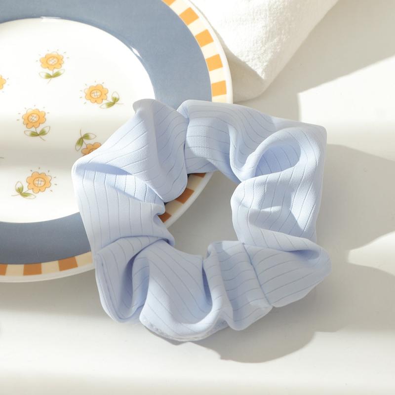 Sweet Solid Fabric Hair Scrunchies Soft Hair Tie for Women Girls
