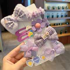 Baby Girl Hair Clip Flower Bow Decor Snap Clip Sweet Duck Bill Clip