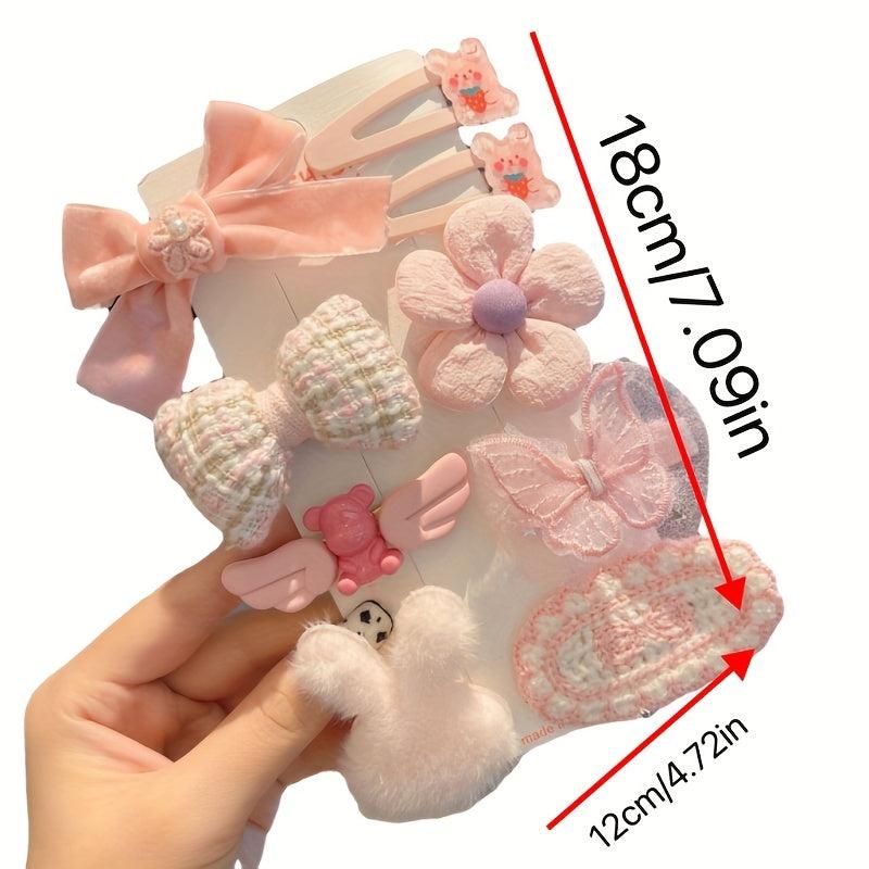 Baby Girl Hair Clip Flower Bow Decor Snap Clip Sweet Duck Bill Clip