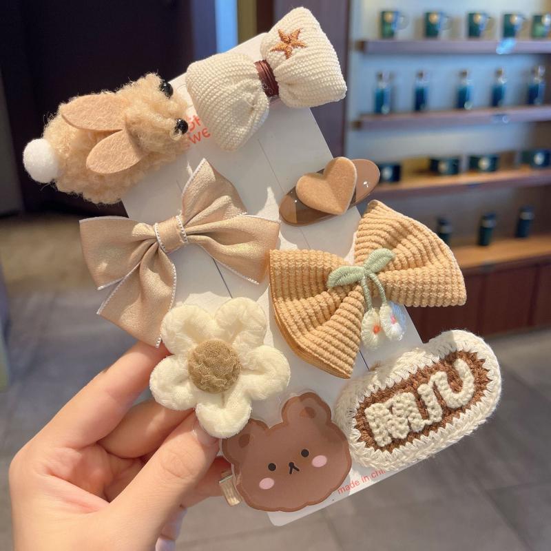 Baby Girl Hair Clip Flower Bow Decor Snap Clip Sweet Duck Bill Clip