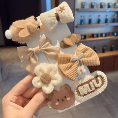 Baby Girl Hair Clip Flower Bow Decor Snap Clip Sweet Duck Bill Clip