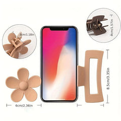 6pcs Solid Hair Claw Clip Flower Shaped Ponytail Holder