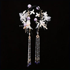 Chinese Style Hairband With Tassel Butterfly Flower Holiday Jewelry