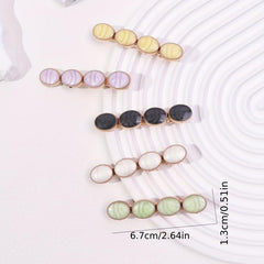 5pcs Hair Clips Marbling Bobby Pin Hair Slides Non Slip Hair Decoration
