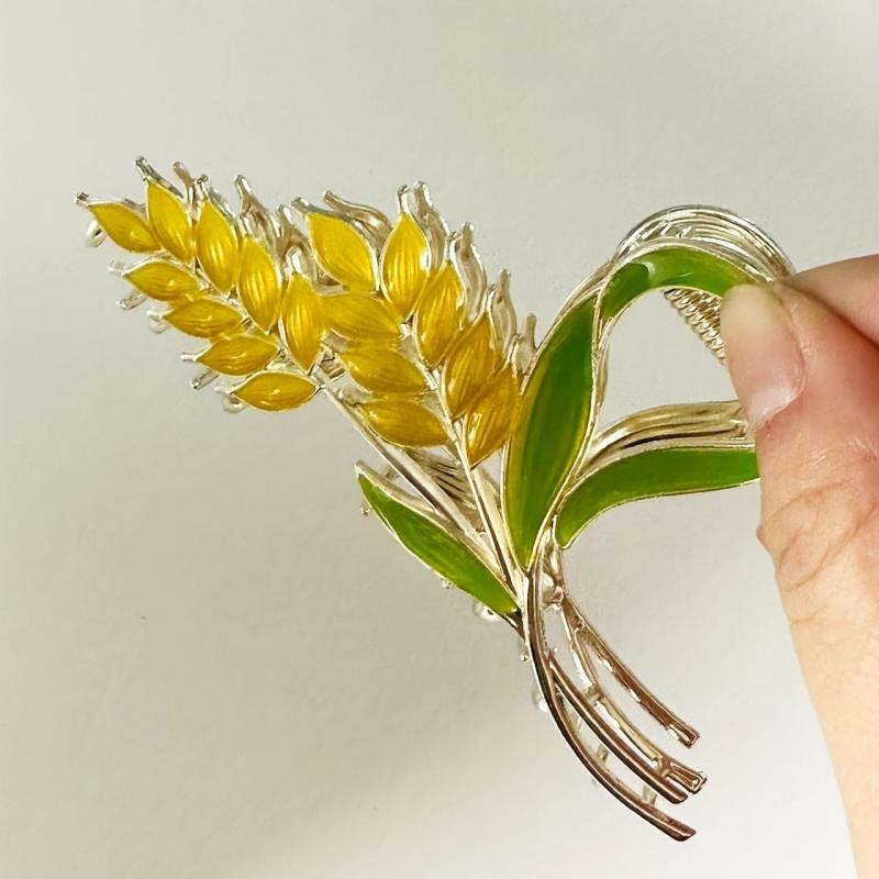 Wheat Hair Claw Clip Golden Alloy French Non Slip Strong Hold Grip Hair Jaw Clip