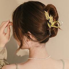 Wheat Hair Claw Clip Golden Alloy French Non Slip Strong Hold Grip Hair Jaw Clip
