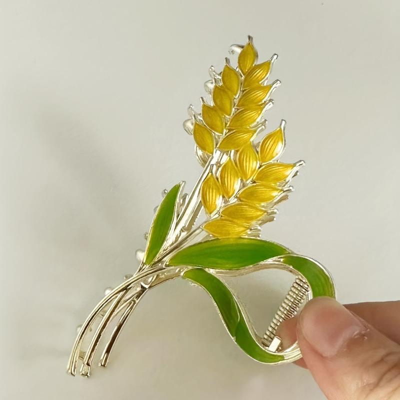 Wheat Hair Claw Clip Golden Alloy French Non Slip Strong Hold Grip Hair Jaw Clip
