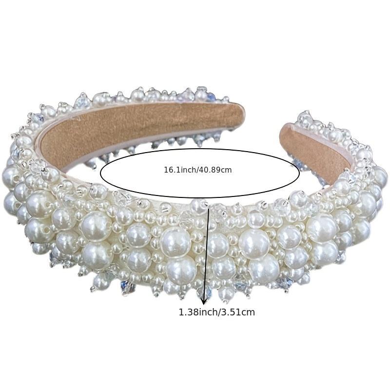 Pearl Headband Bling Faux Rhinestones Hairband Bridal Wedding Accessories