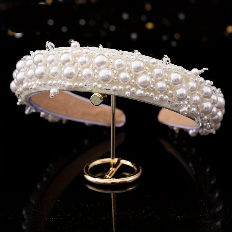 Pearl Headband Bling Faux Rhinestones Hairband Bridal Wedding Accessories