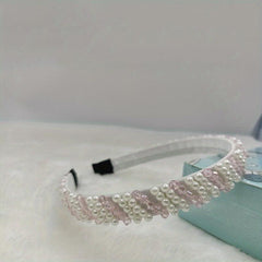 Pearl Headband Bling Faux Rhinestones Hairband Bridal Wedding Accessories