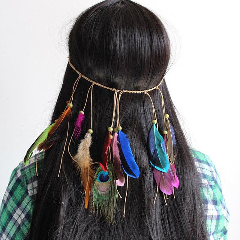 Boho Faux Leather Headband Colorful Hair Band Retro Style Hair Accessories