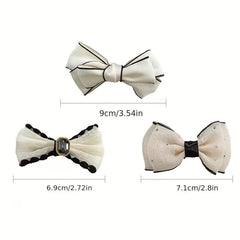 Large Bow Hair Clip Mesh Duckbill Barrette Lace Non Slip Hair Decor