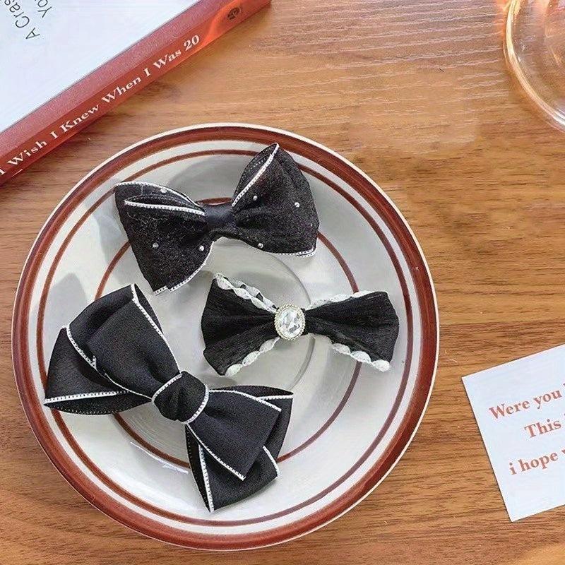 Large Bow Hair Clip Mesh Duckbill Barrette Lace Non Slip Hair Decor