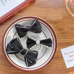 Large Bow Hair Clip Mesh Duckbill Barrette Lace Non Slip Hair Decor