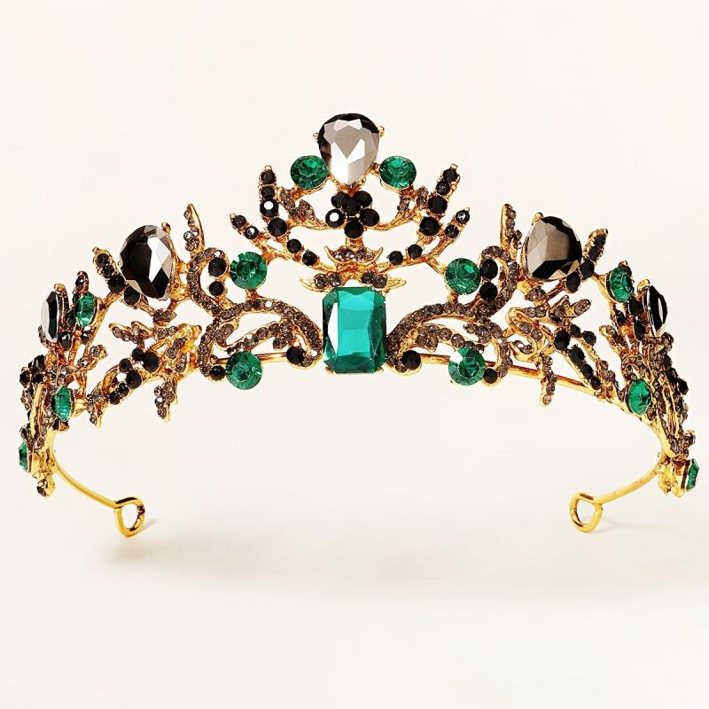 Gothic Vintage Rhinestone Crown Tiara Bridal Hair Accessories