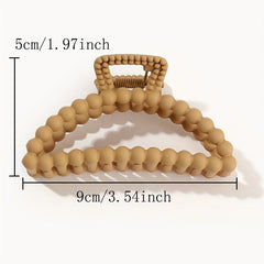 4Pcs Retro Beads Shape Hair Claws Matte Shark Claw Ponytail Holder
